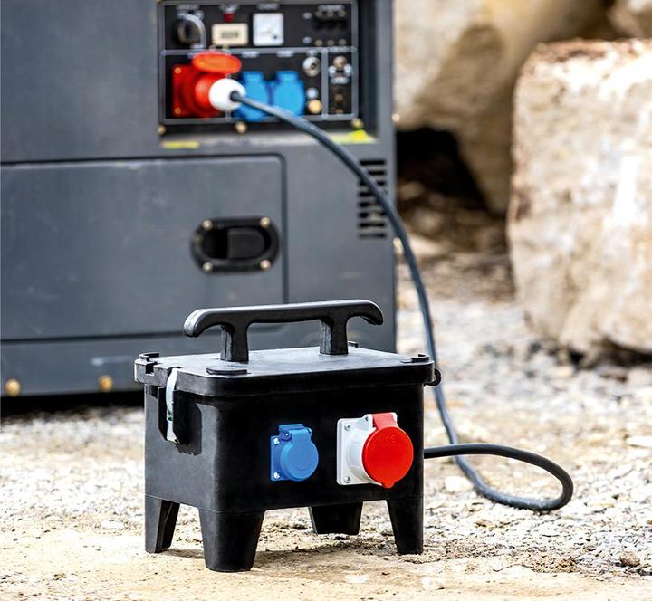 Produktbild As - Schwabe Mobiler Vollgummi Baustromverteiler (4 x, CEE, CEE 7/3)