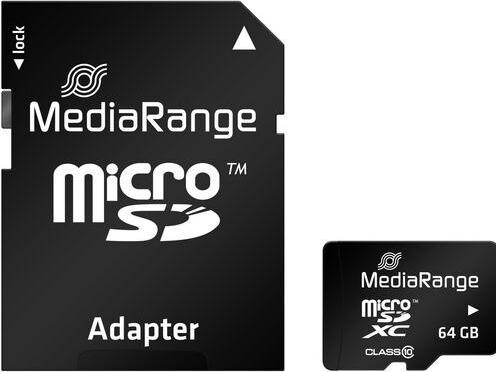 Immagine prodotto MediaRange Scheda di memoria MR955 MicroSDXC Classe 10 (64 GB, microSDXC, U1)