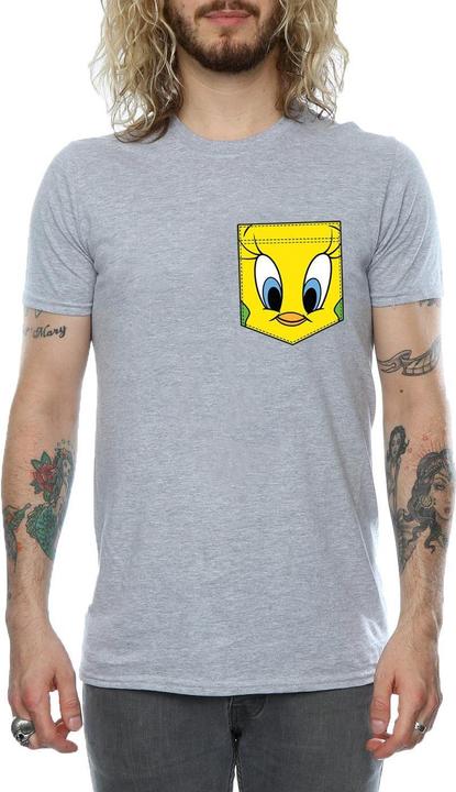 Image du produit Looney Tunes - T-shirt TWEETY PIE FACE FAUX POCKET - Homme (XXL)