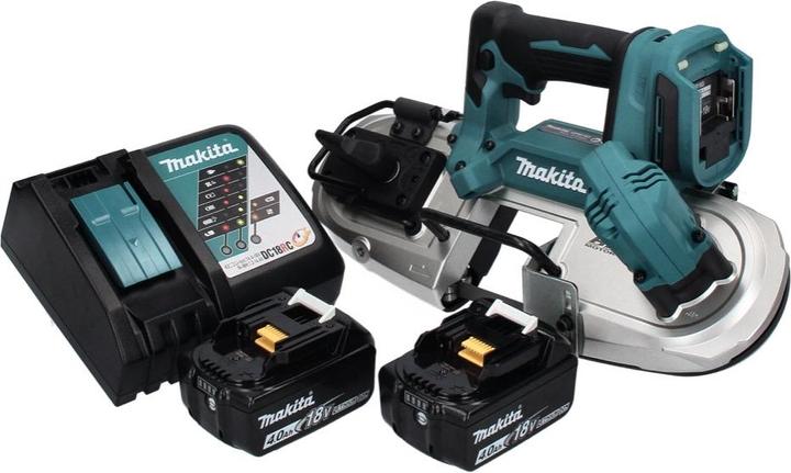 Immagine prodotto Makita DPB 183 RM Sega a nastro a batteria 18V 66mm + 2x Batterie 4,0 Ah + Caricabatterie