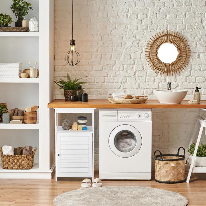 Actual product image Relaxdays Bathroom Shelf 2 Doors (45 x 30 x 83 cm)