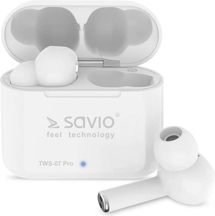 Image du produit Savio TWS-07 PRO Ecouteurs sans fil Bluetooth Casque blanc (4 h, Sans fil)