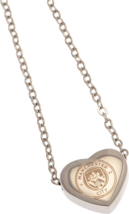 Actual product image Manchester City FC Heart Stainless Steel Necklace (100% synthetic material)