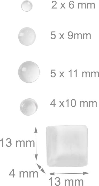 Actual product image Relaxdays Rubber buffer (222 Piece, 1.5 x 1.5 x 0.5 cm)