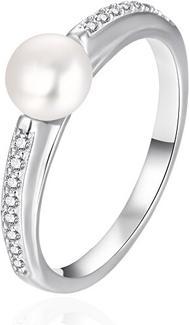Produktbild Agato Elegant Silver Ring With Genuine Pearl Agt-R08w (52)