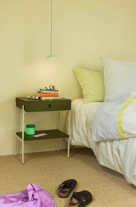 Actual product image Hübsch Noir Bedside Table Green/Off white