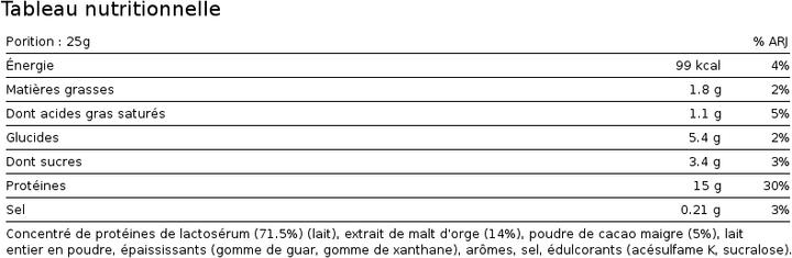 Valori nutrizionali e ingredienti Maltesers Hi Protein (Malto al cioccolato, 1 pz., 450 g)