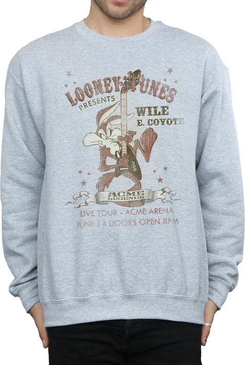 Actual product image Looney Tunes Mens Wile E Coyote Guitar Sweatshirt (S)