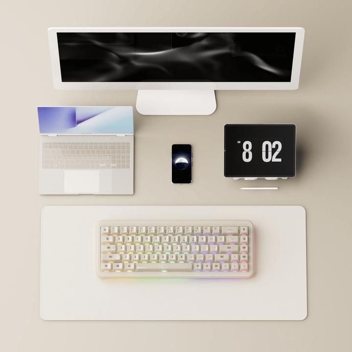 Image du produit Akko YU01 Antique Jade Clavier de jeu, RGB - 65%, V3 Piano Pro Switches (ISO) (US, Filaire, Sans fil)
