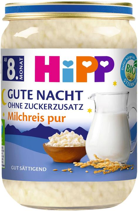 Image du produit Hipp Bonne nuit bio, sans sucres ajoutés, riz au lait pur (190 g)