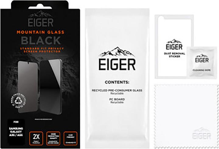 Produktbild Eiger Privacy Sichtschutz-Glas Standard Fit Mountain Glass Black (1 Stück, Samsung Galaxy A16 5G)