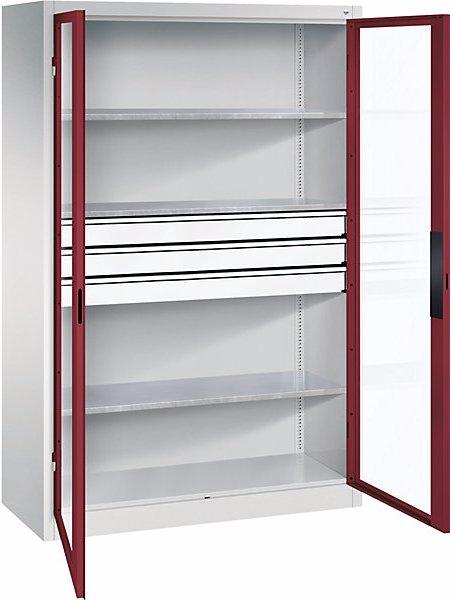 Immagine prodotto C+P Armadio con ante a battente con finestrella, con 2 ripiani, alt. x largh. x (120 cm, 195 cm)