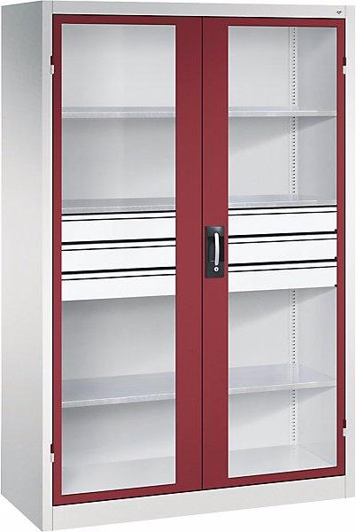 Immagine prodotto C+P Armadio con ante a battente con finestrella, con 2 ripiani, alt. x largh. x (120 cm, 195 cm)