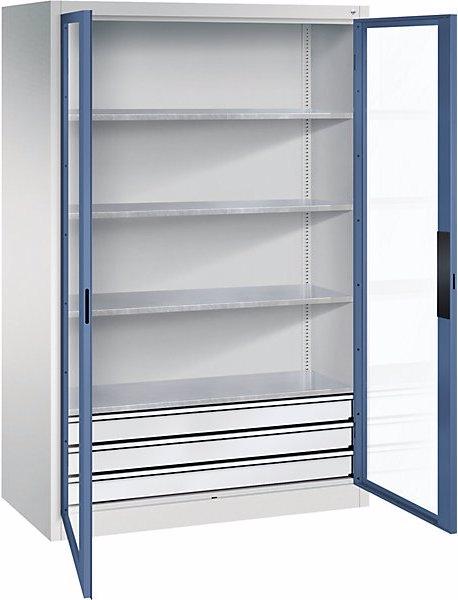 Image du produit C+P Armoire vitrée à portes battantes, avec 2 tablettes, h x l x p 1016 x 500 x 500 (120 cm, 195 cm)