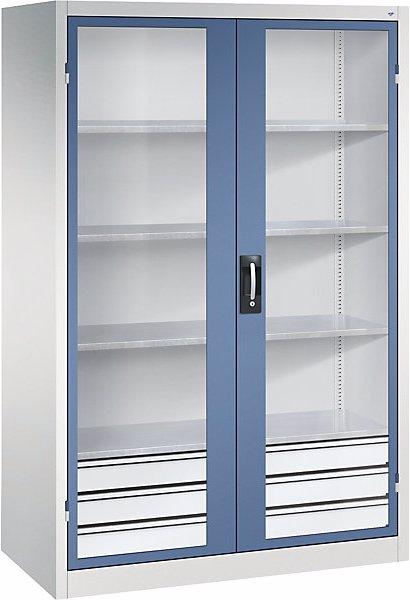 Image du produit C+P Armoire vitrée à portes battantes, avec 2 tablettes, h x l x p 1016 x 500 x 500 (120 cm, 195 cm)