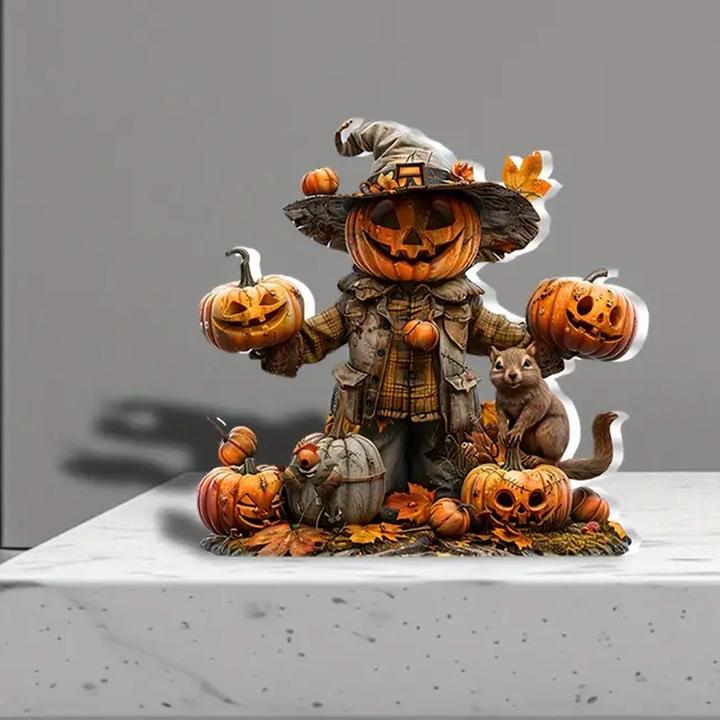 Produktbild Cbx Bezauberndes Kürbis-Vogelscheuche 2D Acrylschild, Halloween Deko, Herbstdekoration