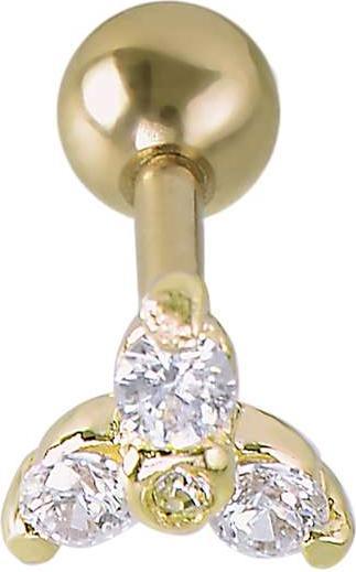 Produktbild Bijouteria Ohrpiercing (Chirurgenstahl 316L, PVD Beschichtung (goldfarbig), Silber 925, Zirkonia)
