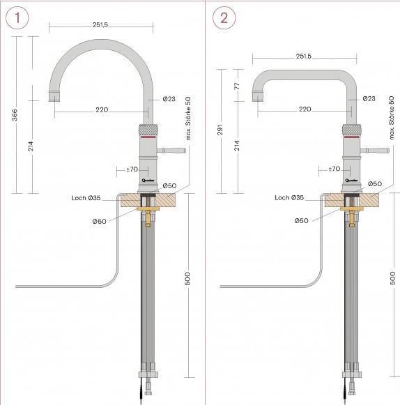 Actual product image Quooker - Wasserhahn Classic Fusion Square COMBI verchromt glänzend