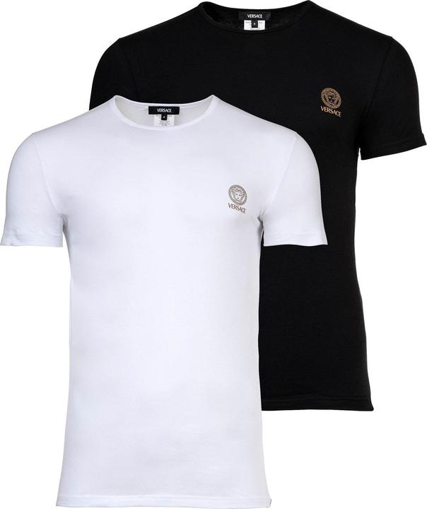 Versace T-Shirt Bi-Pack Jersey Topeka Bi-Stretch Cotton Organic New Logo (M)