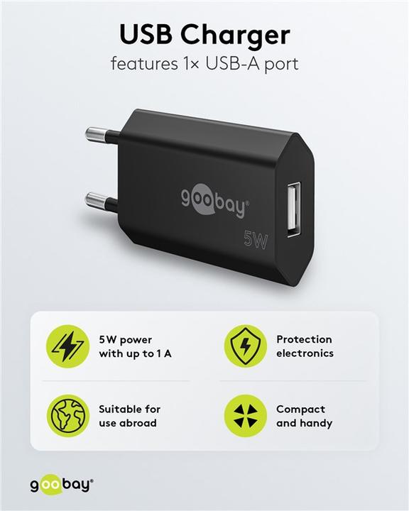 Produktbild Goobay USB-A Ladegerät Slim (5 W)