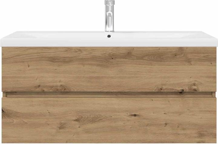 Produktbild VidaXL Waschbeckenunterschrank mit Einbaubecken und Wasserhahn Bad Waschtisch