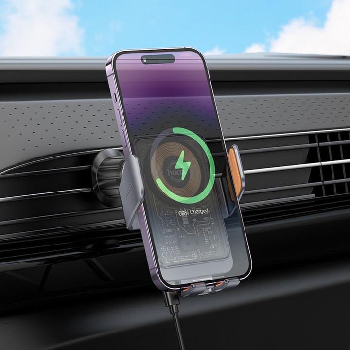 Immagine prodotto Hoco Stazione di ricarica 2 in 1 QI Wireless Fast Charge per auto con base di ricarica