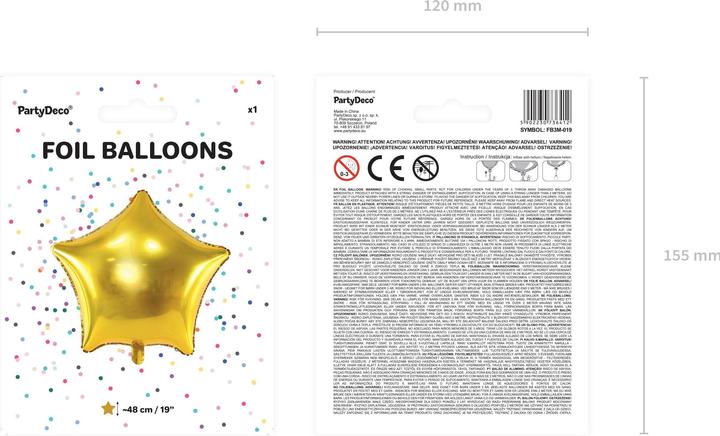 Immagine prodotto Partydeco Palloncino Stella Oro 48 cm (1 x)