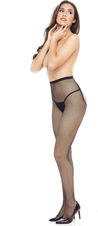 EDC Netzstrumpfhose mit offenem Schritt Schwarz (One Size)