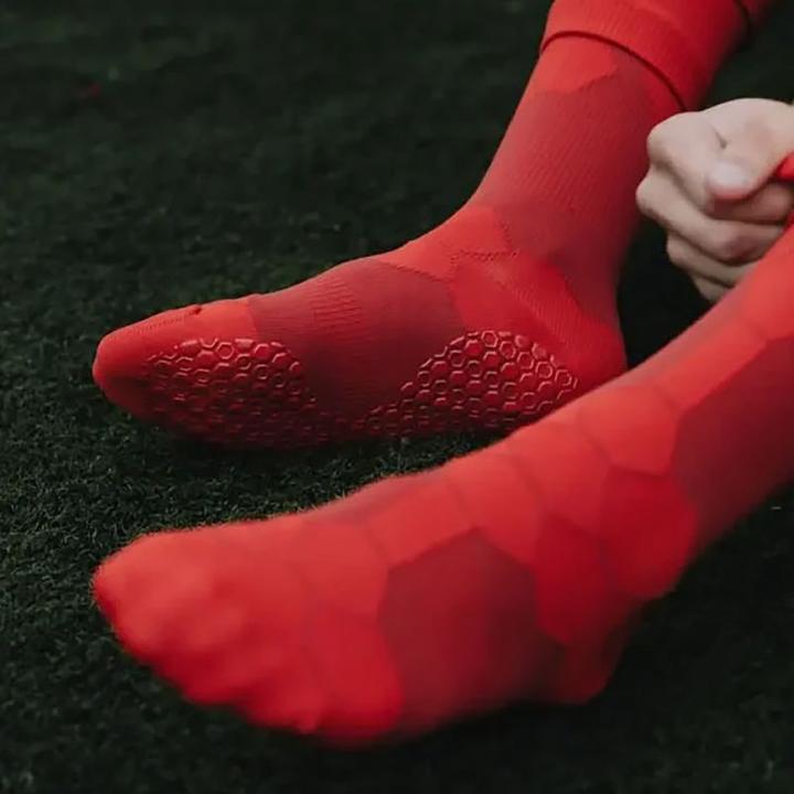 Produktbild NovoSoxx Fussballsocken Gr. 42-47 Grip Socken Fussball Strümpfe GripSoxx Rot (42 - 47)