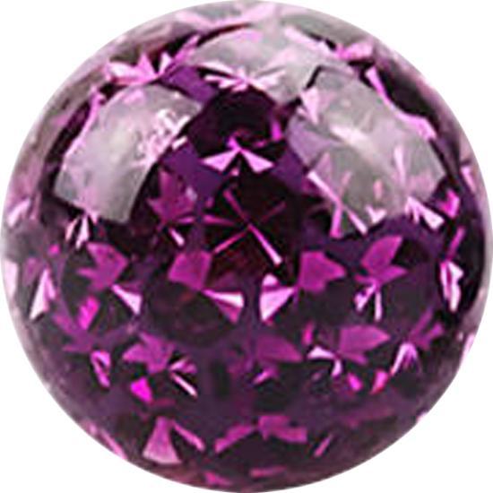 Actual product image Star Piercing Crystal ball violet Epoxy protective layer (Surgical steel 316L, without brass)