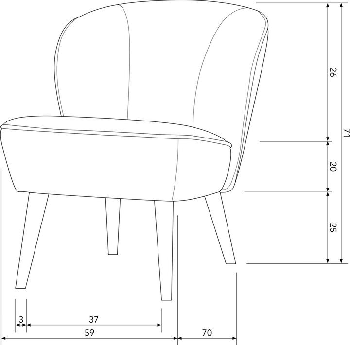Productafbeelding Woood Fauteuil Sara Fluweel Framboos