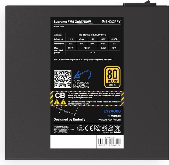 Immagine prodotto Endorfy Supremo FM5 Gold 750W ATX EY7A008 (750 W)