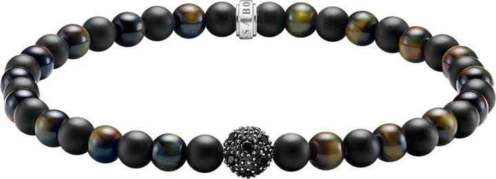 Produktbild Thomas Sabo Talisman Armband positive Energie Obsidian und Tigerauge (19 cm, Geschwärzt, Recyceltes 925 Silber)