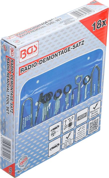 Immagine prodotto BGS Set di attrezzi per la rimozione della radio | 18 pezzi.