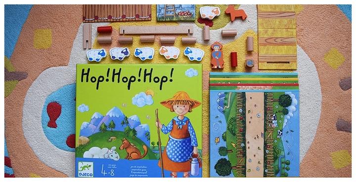 Actual product image Djeco Hop! Hop! Hop! (German, French, Italian, English)