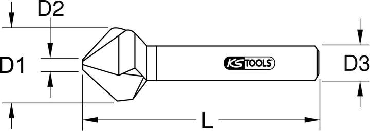 Actual product image KS Tools HSS Co Taper and Deburring Countersink (6.3 millimetres)