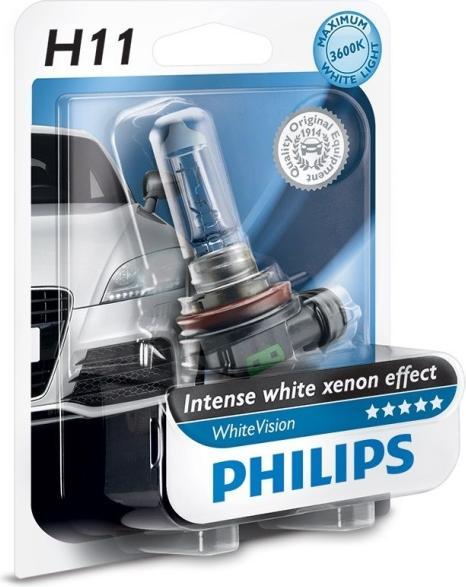 Philips Scheinwerferlampe WhiteVision XenonEffekt (H11)