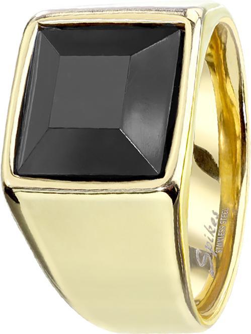 Produktbild Star Piercing Ring vergoldet mit facettiertem Onyx Stein (67, Stahl)