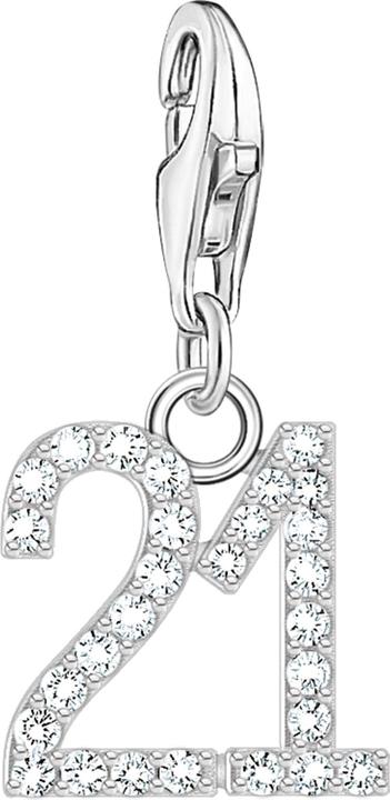 Actual product image Thomas Sabo Charm pendant number 21 with white stones silver (925 sterling silver)