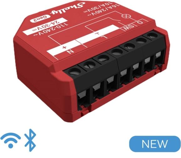 Actual product image Shelly Smart switch 1PM Gen3, relay, flush-mounted, 1 channel, max. 16 A, WLAN, Bluetooth, 2 pieces