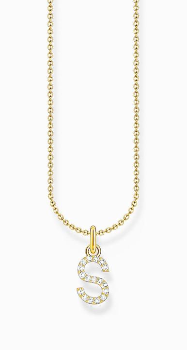 Produktbild Thomas Sabo Kette mit Buchstaben-Anhänger S vergoldet (925er Silber, 38 - 45 cm)