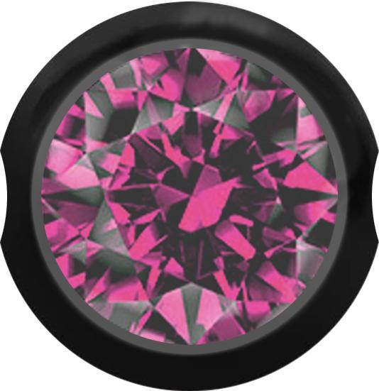 Image du produit Star Piercing Ball Closure Boule noire avec cristal rose (sans laiton, Acier chirurgical 316L)