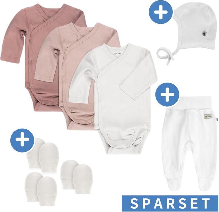 Actual product image La Loona LaLoona rompers & sets 8-piece changing bodysuit set incl. rompers, first baby hat (One size)