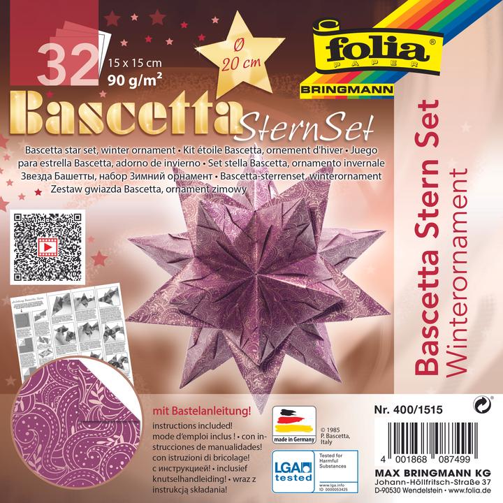 Image du produit Folia Dépliant étoile Bascetta, violet / imprimé (1 x)