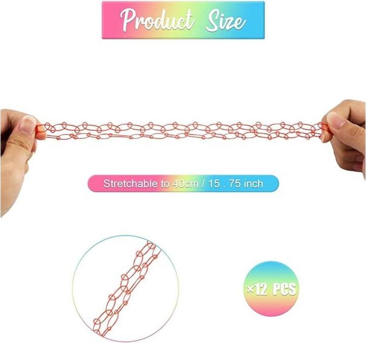 Actual product image Cbx 12 pieces elasticated tattoo necklaces fish thread