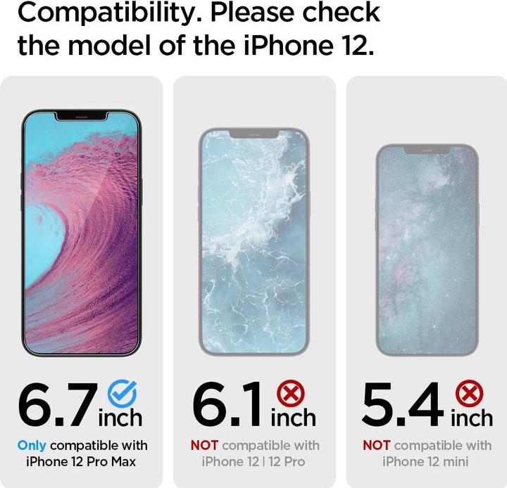 Actual product image Spigen Glas tR EZ Fit(2Pack) (2 Piece, Apple iPhone 12 Pro Max)