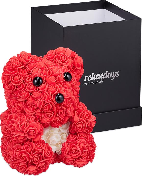 Image du produit Relaxdays Rosen-Teddybär (28 cm)