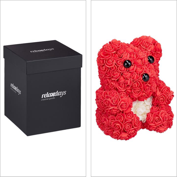 Image du produit Relaxdays Rosen-Teddybär (28 cm)