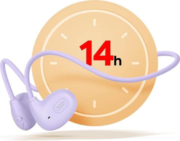 Actual product image xO Bluetooth earphones BS34 with bone conduction purple (14 h, Wireless)