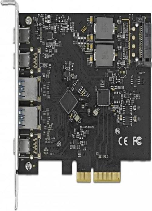 Image du produit Delock Carte PCI Express USB 3.1 Gen2 - 3x USB-C + 2x USB-A